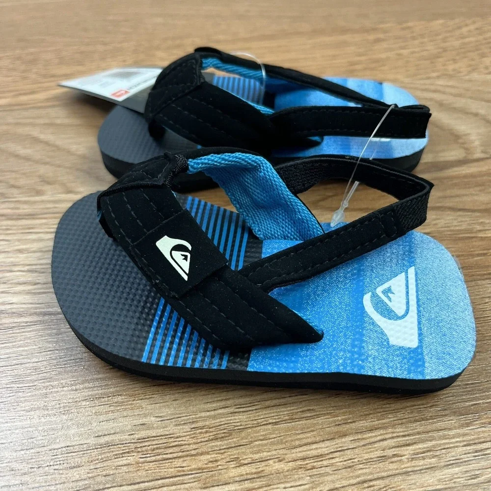 Quiksilver‎ Molokai Layback Toddler Sandals Boy's Size 4 Blue NEW